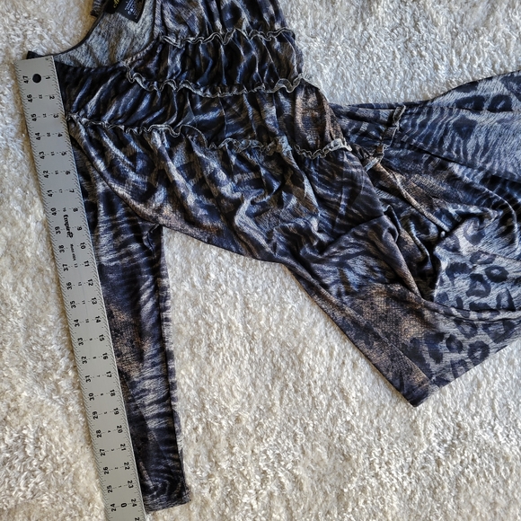 Akiera asymmetrical tunic top size large snake and leopard print - Picture 6 of 10